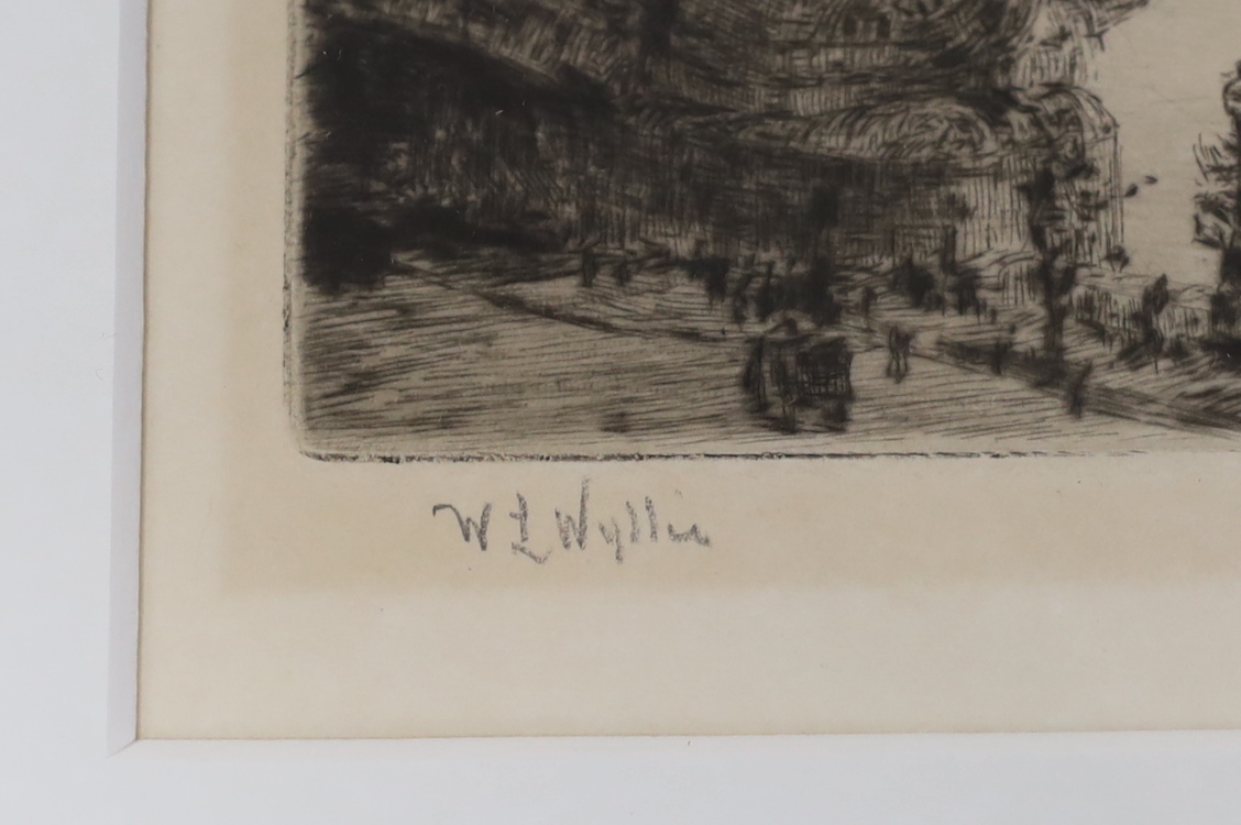 William Lionel Wyllie (1851-1931), etching, 'London Bridge with St Paul's in the distance, signed in pencil, 25 x 39cm